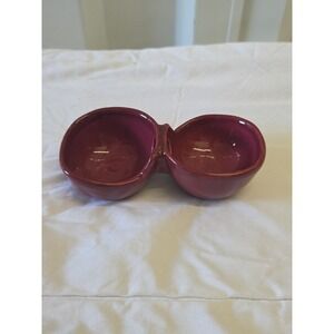 Pier 1 Import Earthenware‎ Small Divided Bowl Hand Painted Red Made In Italy